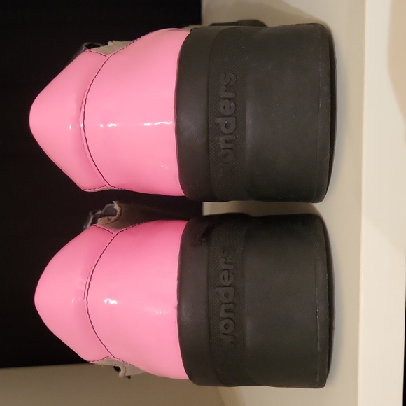 Wonders Platform Loafers Shoes Slip-ons Spain / Sz 5 / Neon orange/pink, black - Picture 6 of 17